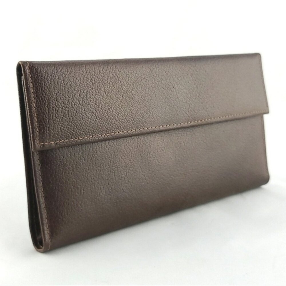 ROLFS Vintage Women's Brown Leather Trifold Wallet Snap Closure